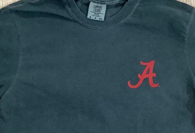Alabama Roll Tide Waves pepper comfort color Tshirt