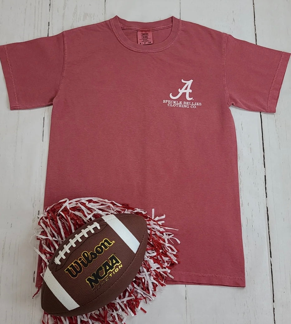 Crimson comfort color Alabama stadium Tshirt