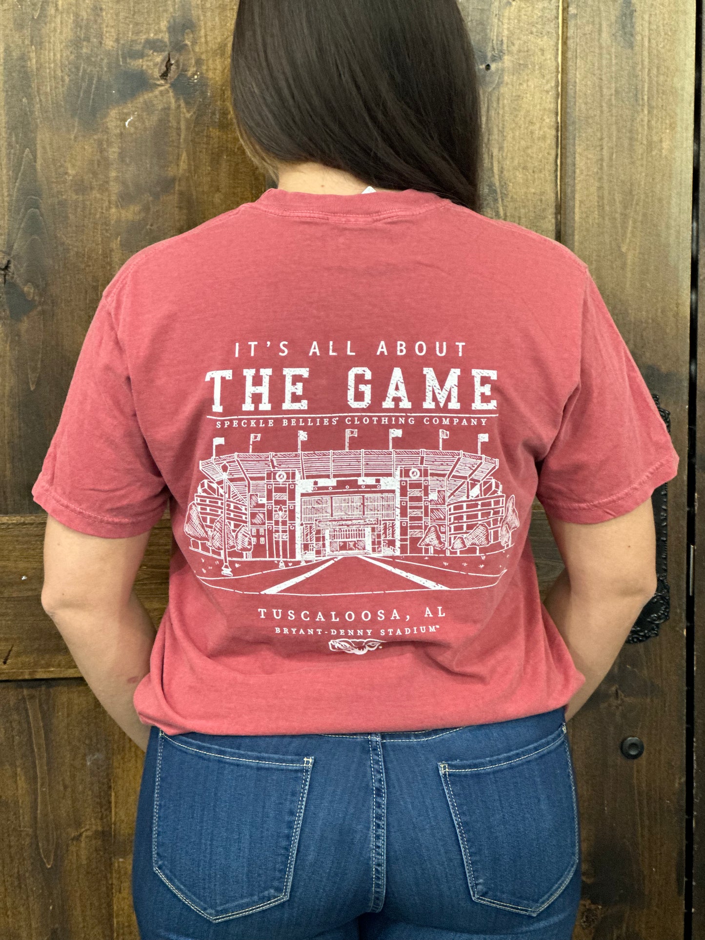 Crimson comfort color Alabama stadium Tshirt