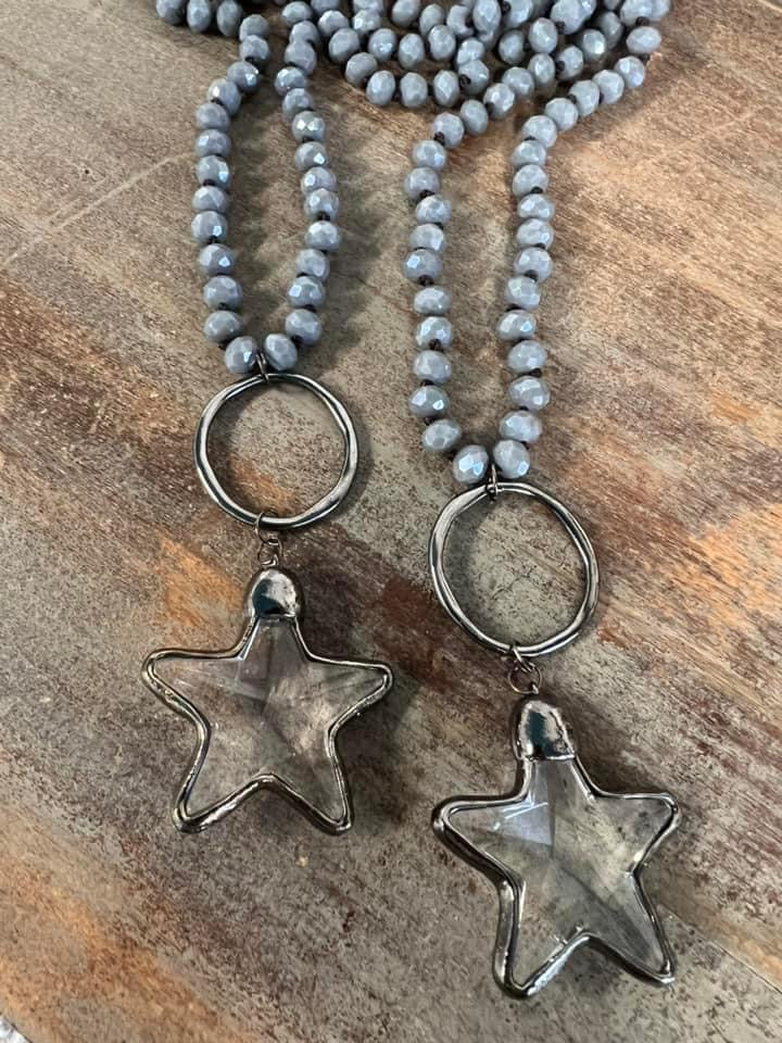 Gorgeous clear stone Star beaded necklaces
