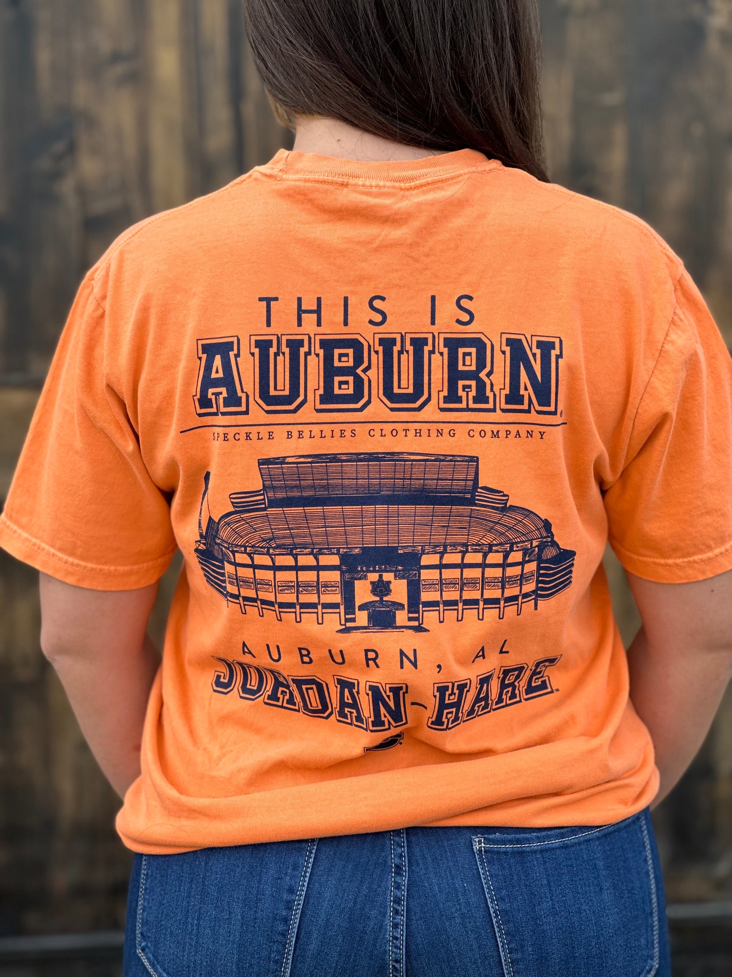 Orange comfort color Auburn Jordan-Hare stadium Tshirt