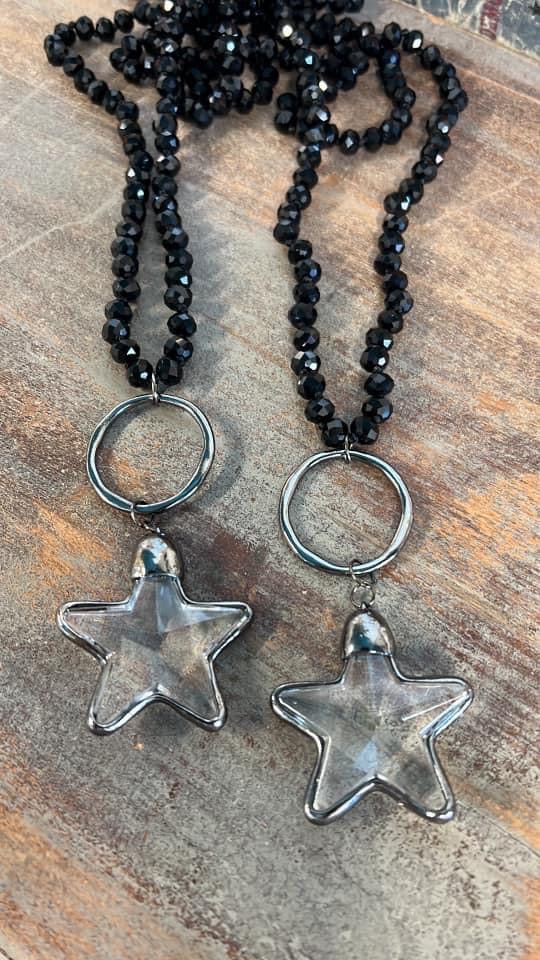 Gorgeous clear stone Star beaded necklaces