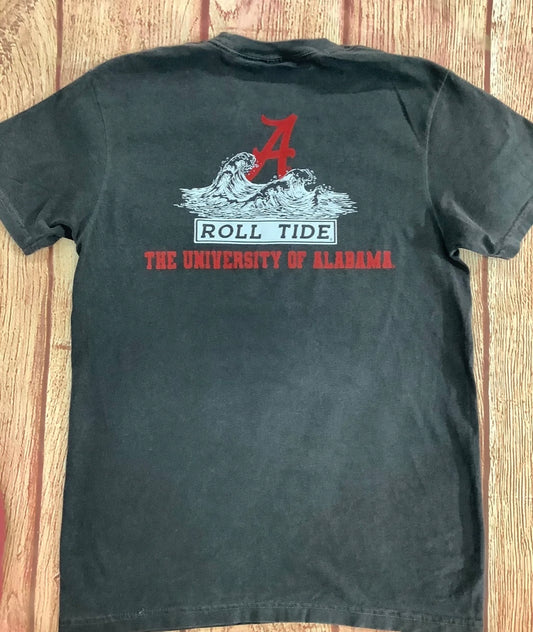 Alabama Roll Tide Waves pepper comfort color Tshirt