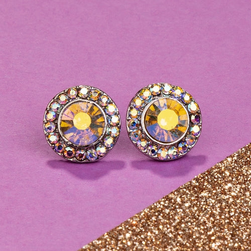 Round gemstone earrings