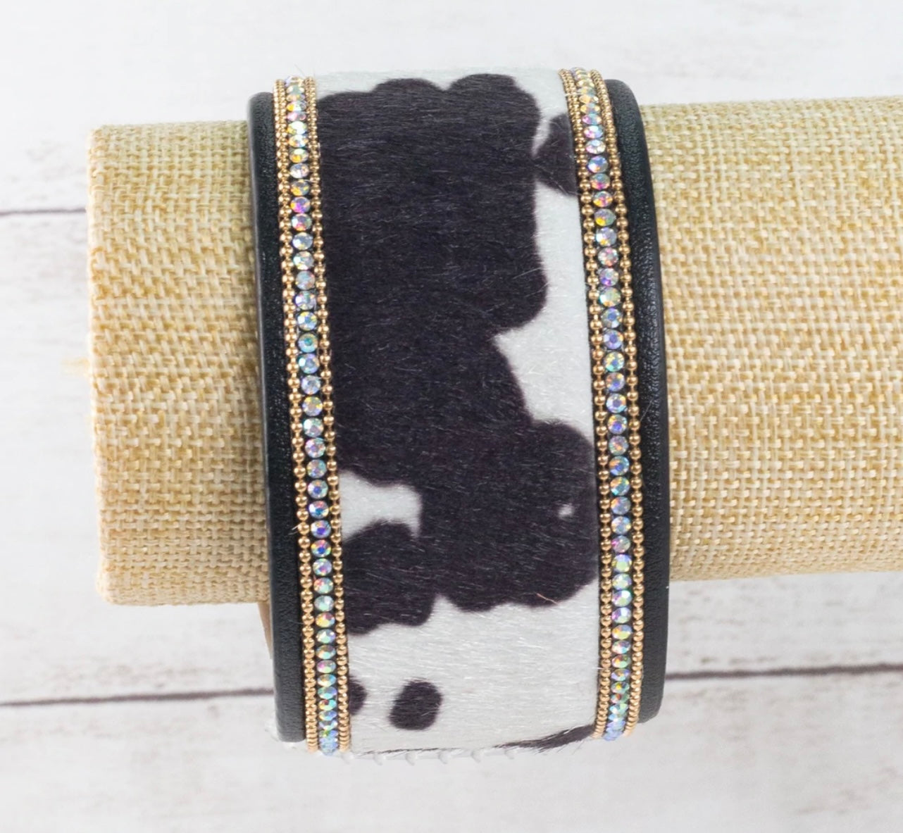 Cow print cuff bracelets