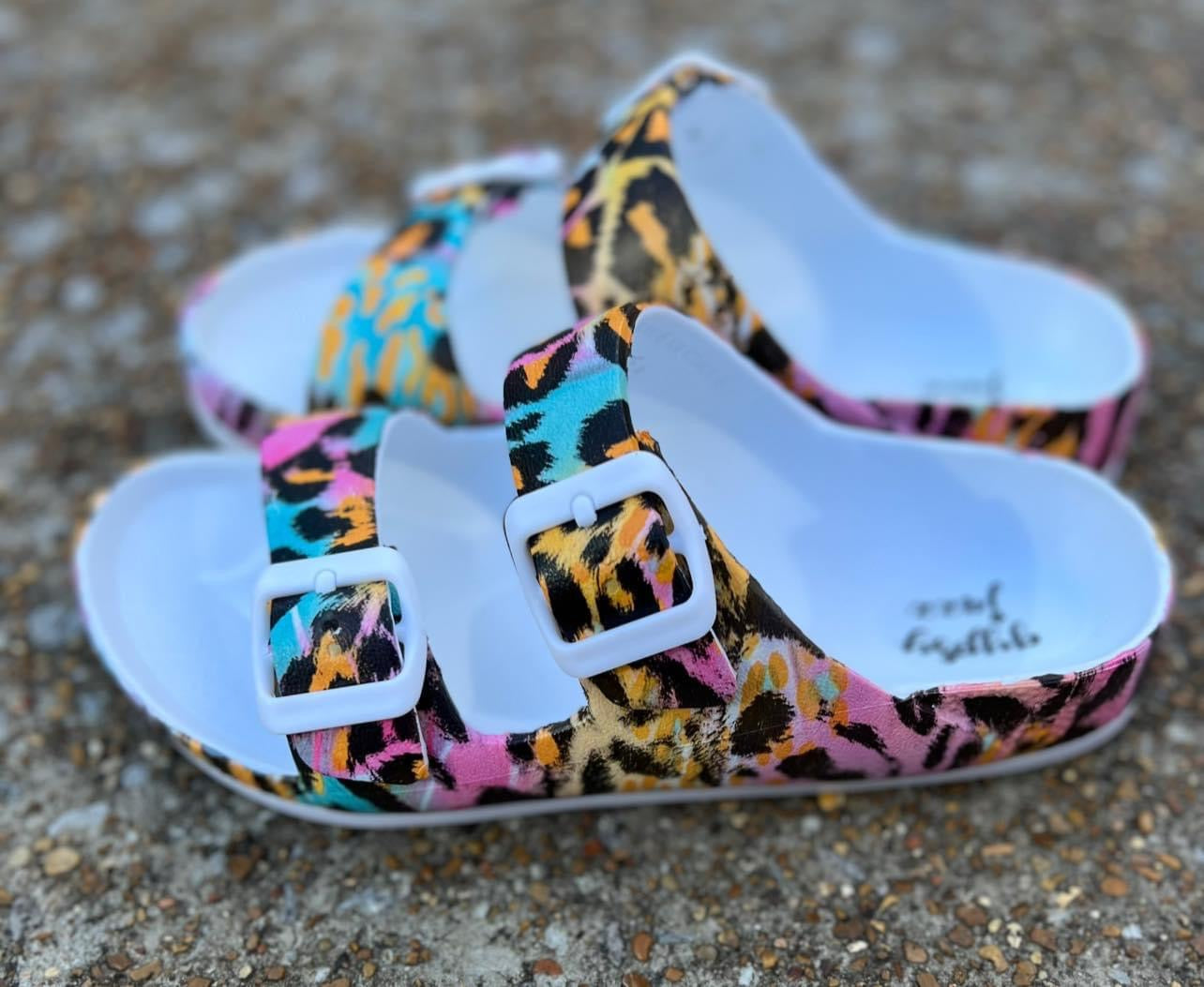 Gypsy Jazz multicolor leopard “Mama Mia” sandals