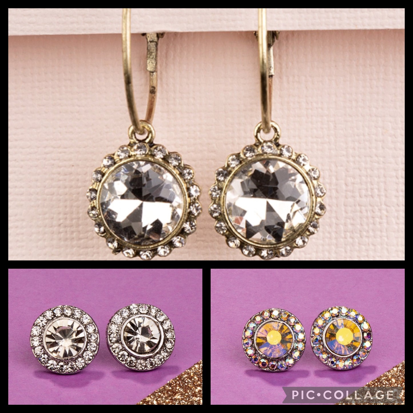 Round gemstone earrings