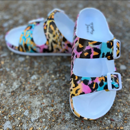 Gypsy Jazz multicolor leopard “Mama Mia” sandals