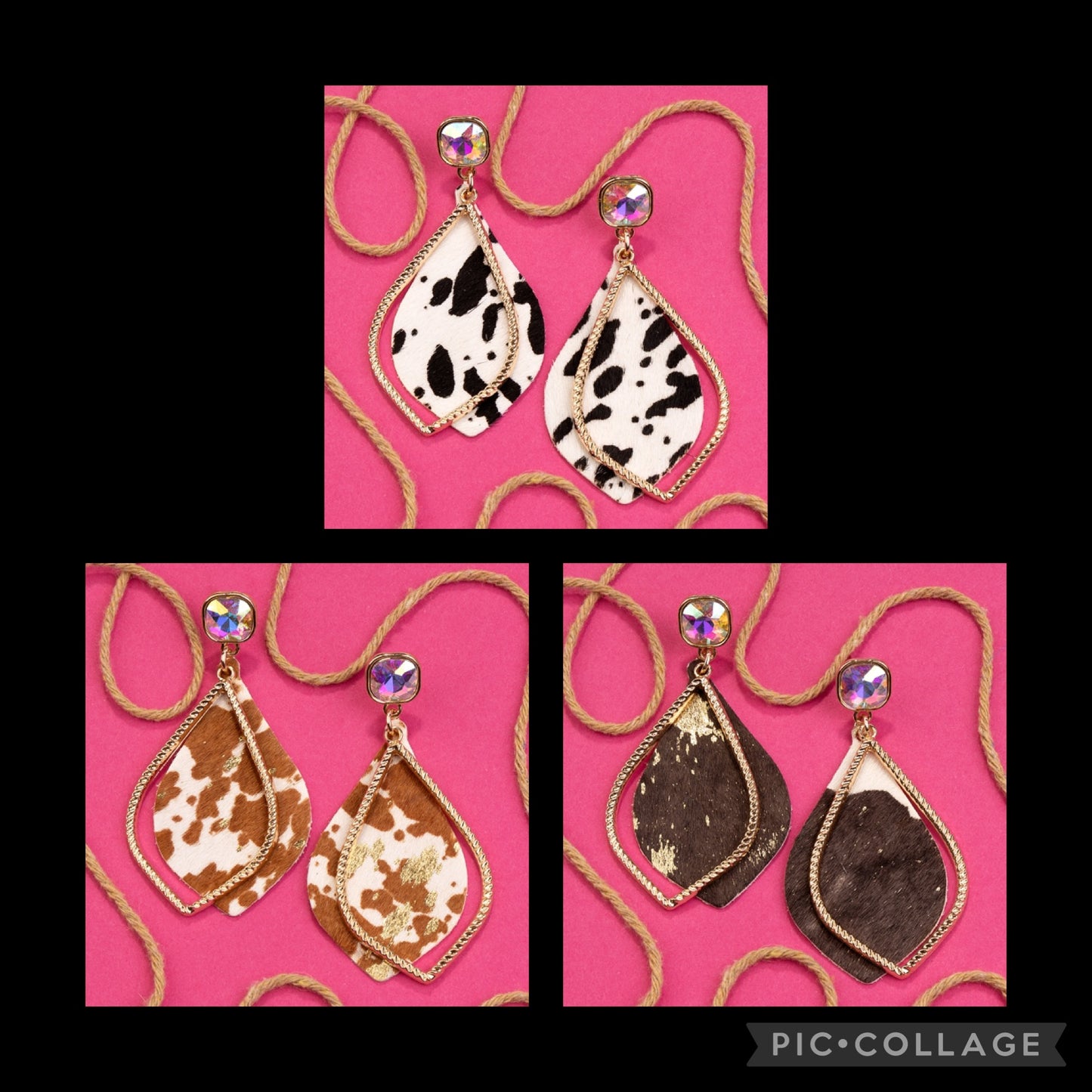 Gorgeous ab/animal print earrings